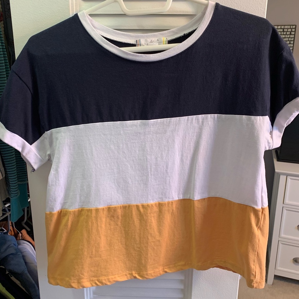 Blue white & yellow tee